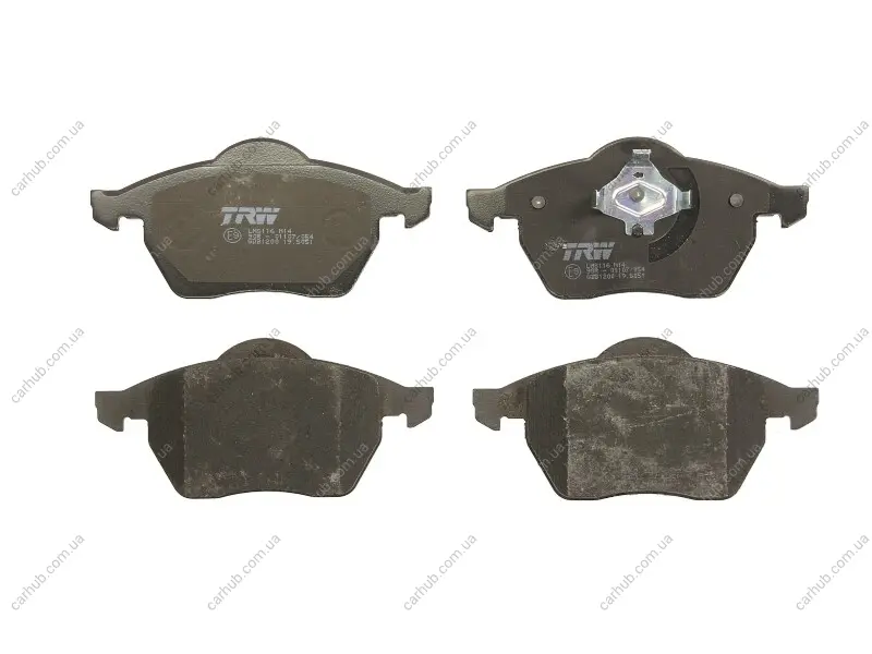 Комплект гальмівних колодок передн, AUDI 100 C3, A3, A4 B5, A6 C4, TT VW GOLF III, PASSAT B3/B4, PASSAT B5, VENTO 1.6-2.9 10.86-06.06 TRW GDB1200 (фото 1)