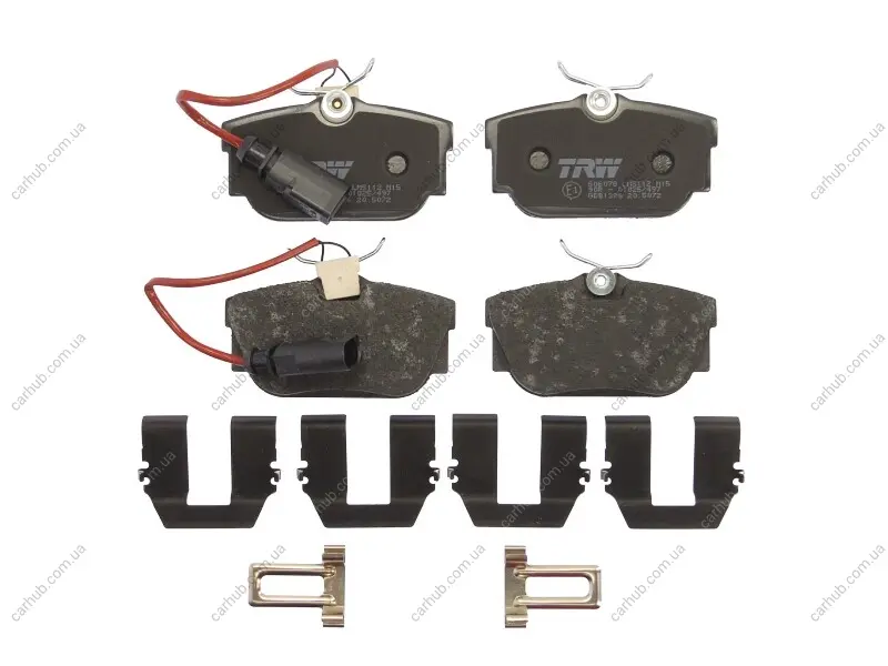 Комплект гальмівних колодок задн (з комплектуючими), FORD GALAXY I SEAT ALHAMBRA VW CALIFORNIA T4 CAMPER, SHARAN, TRANSPORTER T4 1.8-2.8 07.90-03.10 TRW GDB1326 (фото 1)