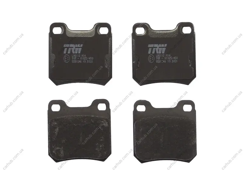 Комплект гальмівних колодок задн, OPEL KADETT E, OMEGA A, OMEGA B, SENATOR B, VECTRA B SAAB 900 II, 9-3, 9-5 1.6-3.6 09.84-12.09 TRW GDB1346 (фото 1)