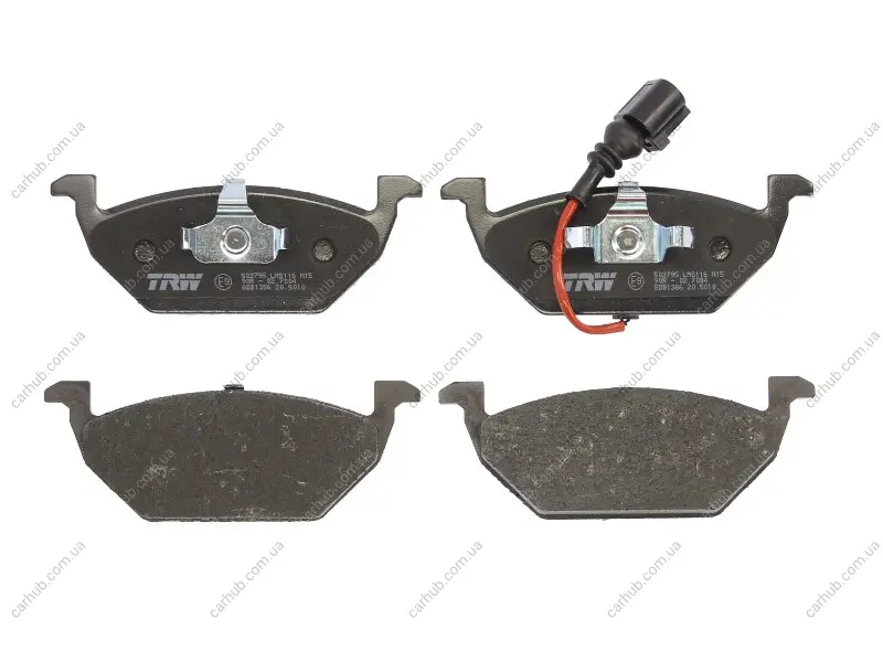 Комплект гальмівних колодок передн, AUDI A2, A3 SEAT ALTEA, ALTEA XL, IBIZA III, IBIZA IV, IBIZA IV SC, IBIZA IV ST, LEON, TOLEDO II, TOLEDO III SKODA FABIA I, FABIA I PRAKTIK 1.2-3.2 09.96- TRW GDB1386 (фото 1)