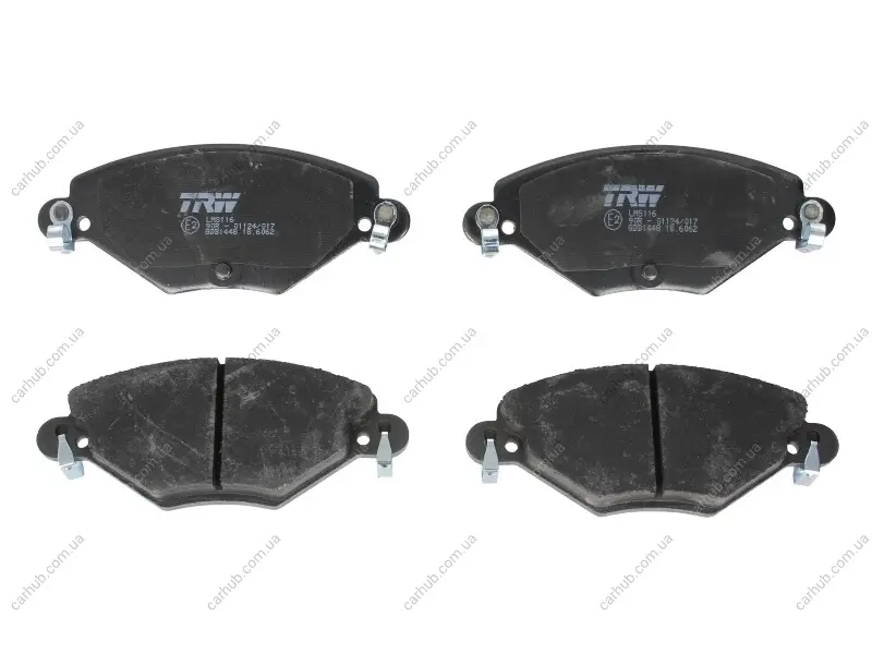 Комплект гальмівних колодок передн, CITROEN C5 I, C5 II 1.6D-2.0D 03.01-08.08 TRW GDB1448 (фото 1)