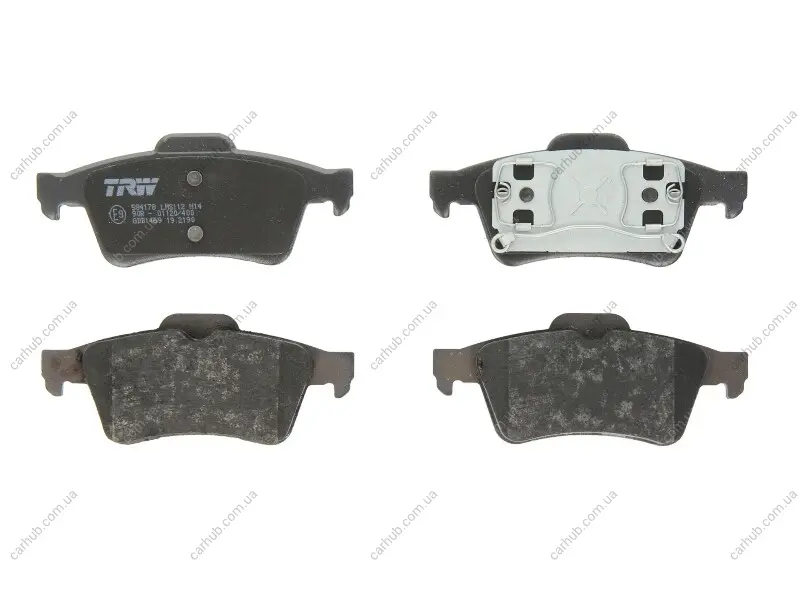 Комплект гальмівних колодок задн, CHEVROLET VECTRA FORD TOURNEO CONNECT, TRANSIT CONNECT FORD USA FOCUS NISSAN PRIMERA OPEL SIGNUM, VECTRA C, VECTRA C GTS RENAULT ESPACE IV 1.5D-3.5 09.00- TRW GDB1469 (фото 1)