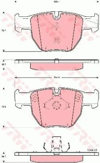 Комплект гальмівних колодок передн, LAND ROVER RANGE ROVER III 3.0D-4.4 03.02-08.12 TRW GDB1526
