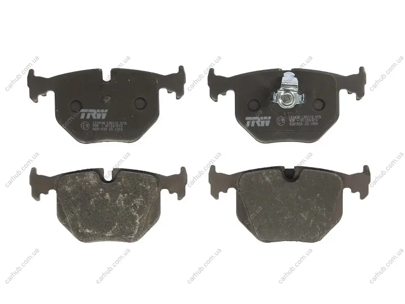 Комплект гальмівних колодок задн, BMW 3 (E46), 5 (E39), 7 (E38), X3 (E83), X5 (E53), Z4 (E85), Z4 (E86), Z8 (E52) 2.0-5.4 03.94-12.11 TRW GDB1530 (фото 1)