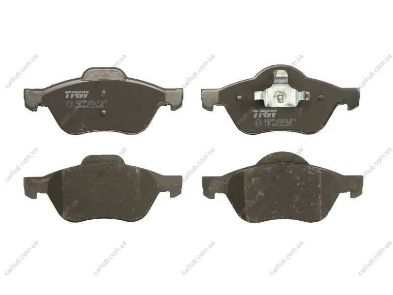 Комплект гальмівних колодок передн, RENAULT LAGUNA II, MEGANE II, SCENIC II 1.5D-2.0D 03.01-07.09 TRW GDB1540 (фото 1)