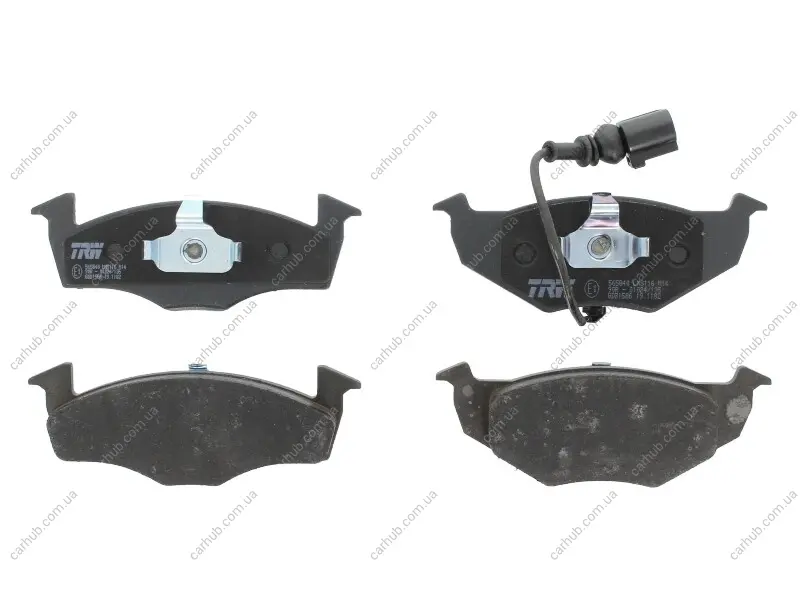 Комплект гальмівних колодок передн, SKODA FABIA I, FABIA I PRAKTIK, FABIA II VW POLO IV 1.0/1.2/1.4 12.99-12.14 TRW GDB1586 (фото 1)