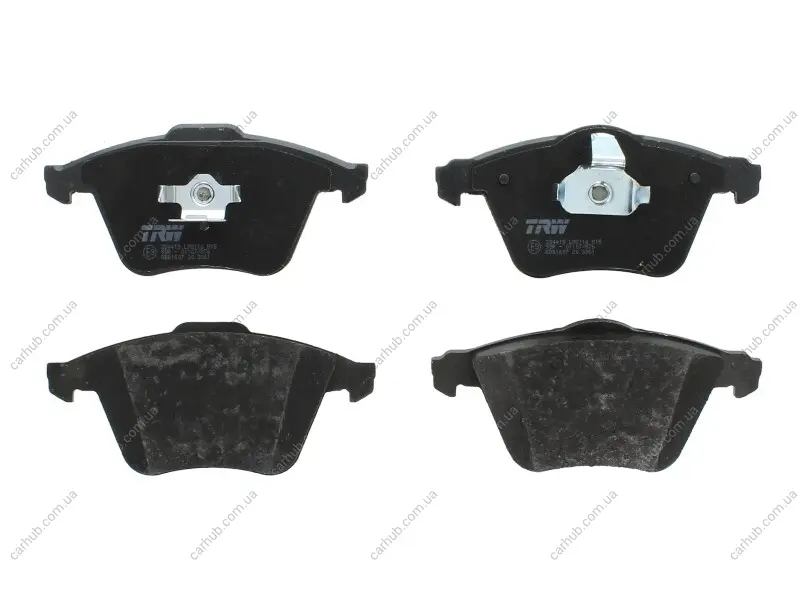 Комплект гальмівних колодок передн, VOLVO C30, C70 II, S40 II, V40, V50 CADILLAC BLS FORD FOCUS II MAZDA 3 OPEL SIGNUM, VECTRA C, VECTRA C GTS SAAB 9-3, 9-3X 1.5-2.8 09.02- TRW GDB1607 (фото 1)