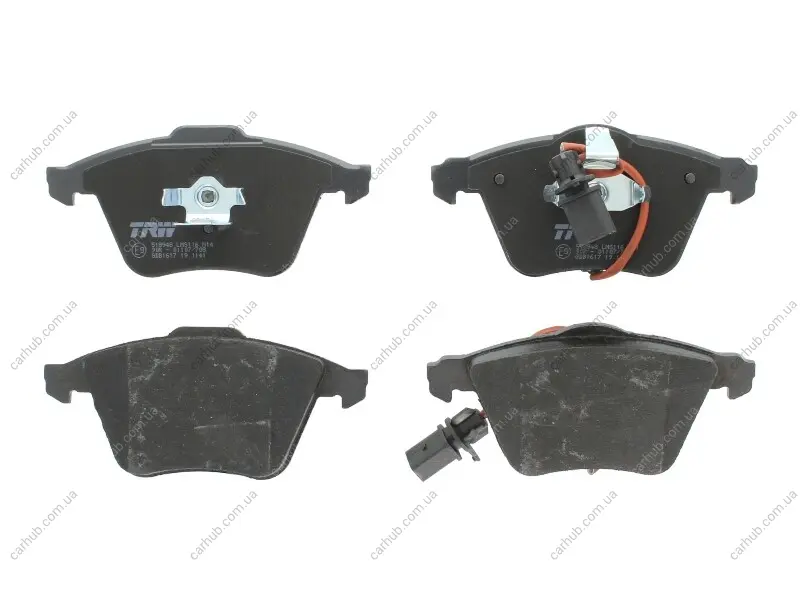 Комплект гальмівних колодок передн, AUDI A4 B6, A4 B7, A6 ALLROAD C6, A6 C6, A8 D3 SEAT EXEO, EXEO ST 1.8-6.0 07.02-05.13 TRW GDB1617 (фото 1)