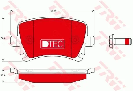 Керамічні гальмівні колодки задн, AUDI A3, A4 B7, A6 ALLROAD C6, A6 C4, A6 C5, A6 C6, TT RENAULT MEGANE II SEAT ALTEA, ALTEA XL, EXEO, EXEO ST, LEON, LEON SC, LEON ST 1.0-4.2 12.95- TRW GDB1622DTE