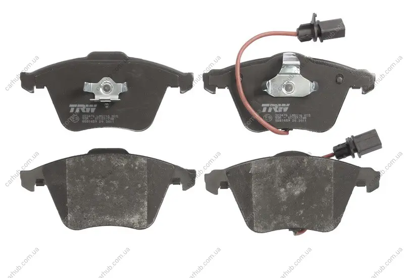 Комплект гальмівних колодок передн, AUDI A4 B7, A6 ALLROAD C6, A6 C6, A8 D3 2.0-4.2 10.02-08.11 TRW GDB1659 (фото 1)