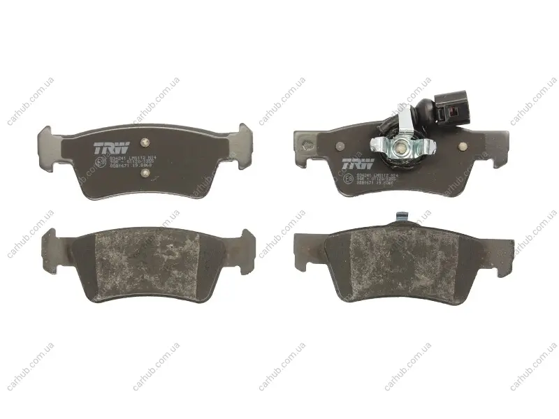Комплект гальмівних колодок задн, VW CALIFORNIA T5 CAMPER, MULTIVAN T5, TOUAREG, TRANSPORTER T5 1.9D-3.2 01.03-08.15 TRW GDB1671 (фото 1)