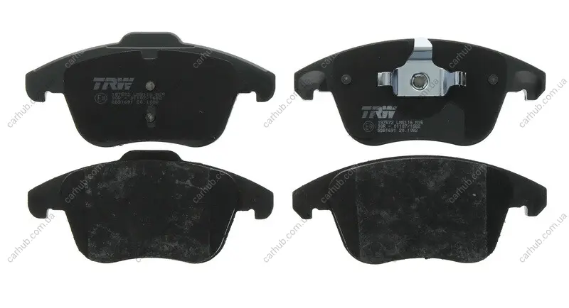 Комплект гальмівних колодок передн, DS DS 4, DS 5 CITROEN C4 GRAND PICASSO I, C4 II, C4 PICASSO I, DS4, DS5 PEUGEOT 3008 I, 307, 5008, 5008 I 1.2-2.0DH 10.03- TRW GDB1691 (фото 1)