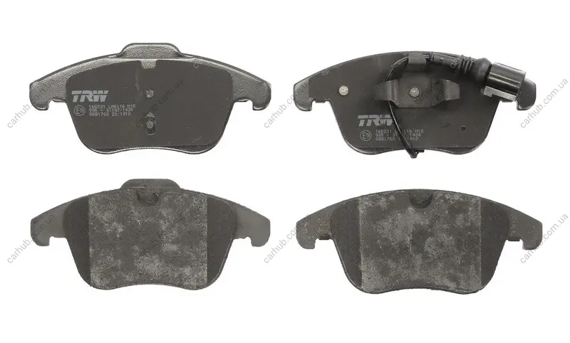 Комплект гальмівних колодок передн, AUDI Q3 SEAT ALHAMBRA VW PASSAT B7, SHARAN, TIGUAN 1.4-2.5 09.07-12.22 TRW GDB1762 (фото 1)