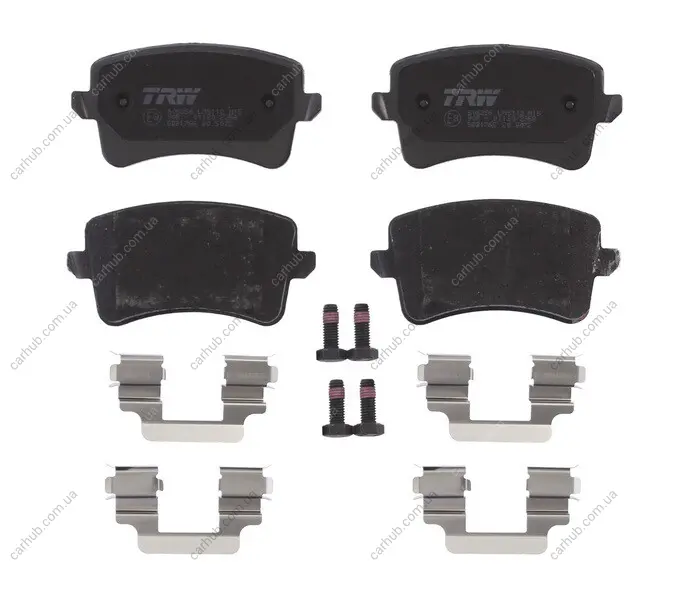 Комплект гальмівних колодок задн, AUDI A4 ALLROAD B8, A4 B8, A5, Q5 1.8-4.2 06.07-05.17 TRW GDB1765 (фото 1)