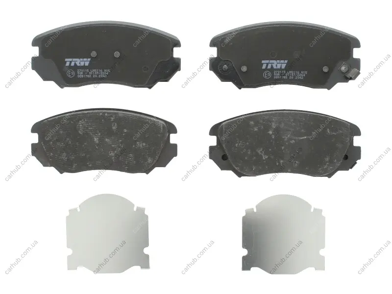 Комплект гальмівних колодок передн, BUICK LA CROSSE CHERY OMODA 5 CHEVROLET CAMARO, EQUINOX, MALIBU OMODA 5, C5 OPEL INSIGNIA A, INSIGNIA A COUNTRY SAAB 9-5 1.4-Electric 07.08- TRW GDB1782 (фото 1)