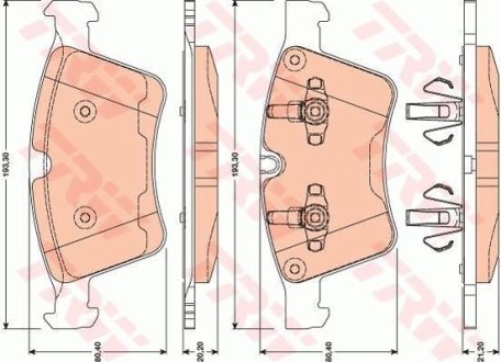 Гальмівні колодки, дискові TRW GDB1797