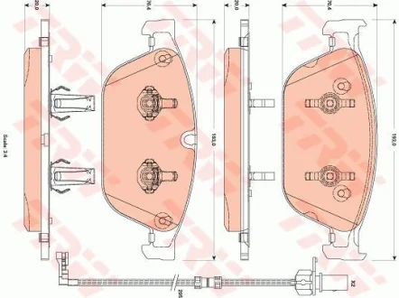 Гальмівні колодки комплект TRW GDB1884