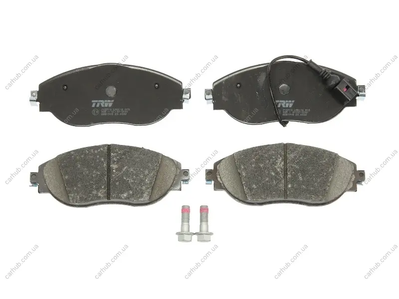 Комплект гальмівних колодок передн, AUDI A3, Q2 SEAT ALHAMBRA SKODA OCTAVIA III, SUPERB II, SUPERB III VW ARTEON, ARTEON SHOOTING BRAKE, CC B7, GOLF VII, GOLF VIII 1.0-3.6 02.08- TRW GDB1918 (фото 1)