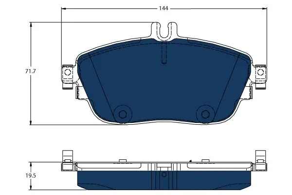 Комплект гальмівних колодок передн (для елкетричних автомобілів), MERCEDES A (W176), B SPORTS TOURER (W246, W242), CLA (C117), CLA SHOOTING BRAKE (X117), GLA (X156) 1.5D-Electric 11.11-12.19 TRW GDB1932BTE (фото 1)