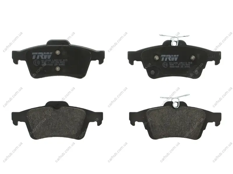Комплект гальмівних колодок задн, FORD C-MAX, C-MAX II, FOCUS C-MAX, FOCUS II, FOCUS III, FOCUS IV, GRAND C-MAX, KUGA II, KUGA III, TOURNEO CONNECT 1.0-Electric 12.01- TRW GDB1938 (фото 1)