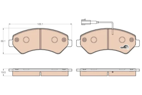Комплект гальмівних колодок передн, CITROEN JUMPER III FIAT DUCATO OPEL MOVANO C PEUGEOT BOXER 2.0D-Electric 04.06- TRW GDB1982