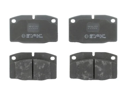 Комплект гальмівних колодок передн, LOTUS ELAN OPEL ASCONA B, ASCONA C, ASTRA F, CORSA A, CORSA A TR, KADETT D, KADETT E, KADETT E COMBO, MANTA B, OMEGA A, REKORD E 1.0-2.4 09.75-07.03 TRW GDB199