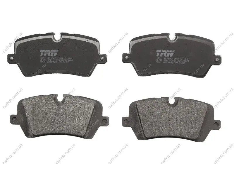 Комплект гальмівних колодок задн, LAND ROVER DEFENDER, DISCOVERY V, RANGE ROVER IV, RANGE ROVER SPORT II PORSCHE 918 SPYDER 2.0-5.0 08.12- TRW GDB2029 (фото 1)