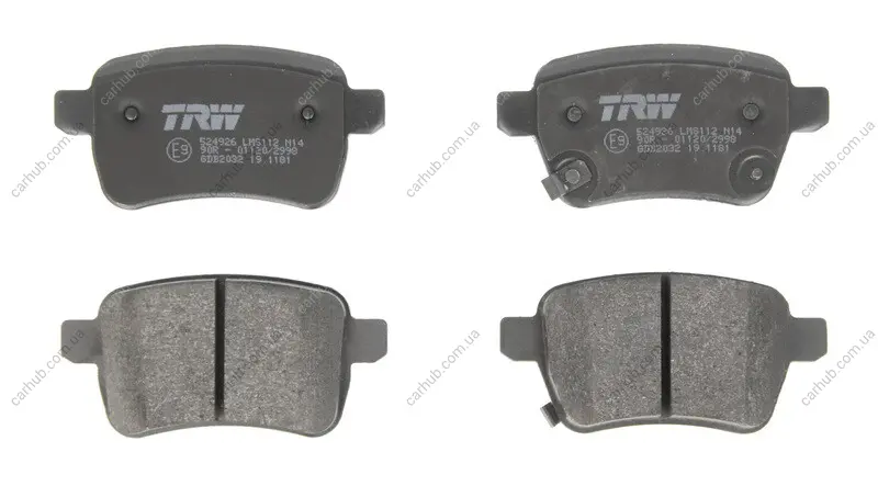 Комплект гальмівних колодок задн, FIAT 500L, TIPO 1.0-1.6D 09.12- TRW GDB2032 (фото 1)