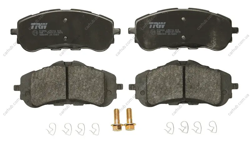 Комплект гальмівних колодок передн, CITROEN BERLINGO OPEL ASTRA L, COMBO PEUGEOT 308, 308 II, 308 III, PARTNER, RIFTER TOYOTA PROACE CITY 1.2-Electric 09.13- TRW GDB2044 (фото 1)