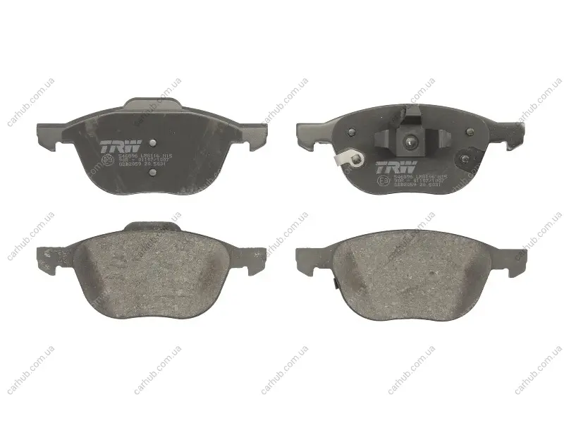 Комплект гальмівних колодок передн, FORD C-MAX, C-MAX II, FOCUS C-MAX, FOCUS II, FOCUS III, GRAND C-MAX 1.0-Electric 10.03-02.20 TRW GDB2059 (фото 1)