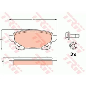 Комплект гальмівних колодок задн, NISSAN JUKE RENAULT ARKANA I, CLIO V, GRAND SCENIC III, MEGANE IV, SCENIC III 1.0-2.0D 12.08- TRW GDB2082