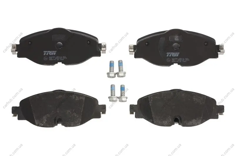 Комплект гальмівних колодок передн, AUDI A3, Q2, Q3, TT SEAT ATECA, LEON, LEON SC, LEON SPORTSTOURER, LEON ST, TARRACO SKODA KAROQ, KODIAQ I, OCTAVIA III, OCTAVIA IV 1.0-Electric 04.12- TRW GDB2143 (фото 1)