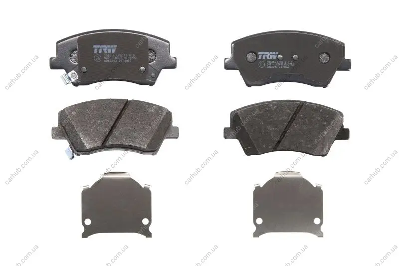 Комплект гальмівних колодок передн, HYUNDAI ELANTRA V, ELANTRA VI, GRANDEUR, I30, IONIQ, SANTA FÉ II KIA CERATO IV, CERATO KOUP III, NIRO I, PRO CEE\'D 1.0-Electric 01.07- TRW GDB2203 (фото 1)