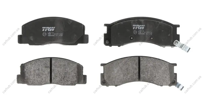 Комплект гальмівних колодок передн, TOYOTA LITEACE, MODEL F, PREVIA I 1.5-2.4 08.88-08.00 TRW GDB3086 (фото 1)