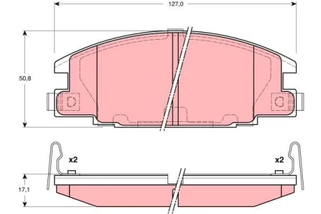 Комплект гальмівних колодок передн, ISUZU CAMPO, D-MAX I, KB, TF, TROOPER I, TROOPER II OPEL CAMPO, FRONTERA A, FRONTERA A SPORT 2.0-3.1D 01.83-06.12 TRW GDB3161