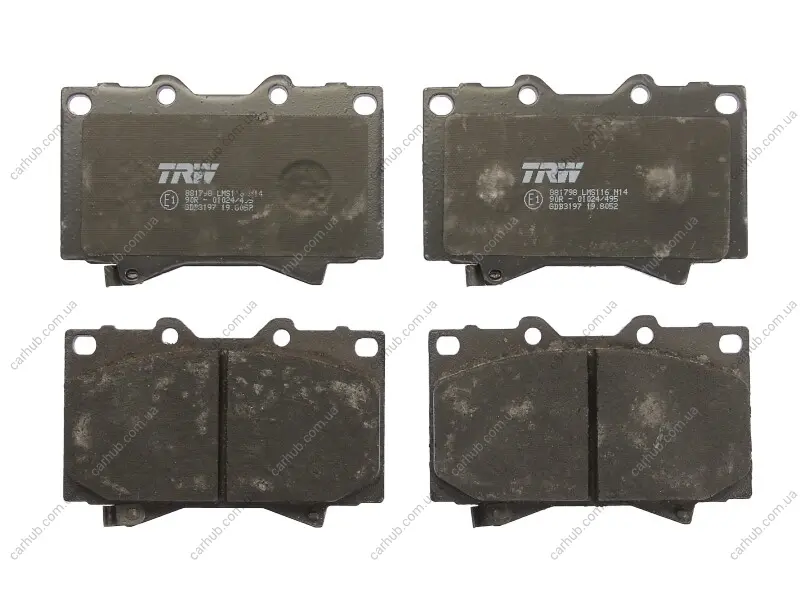 Комплект гальмівних колодок передн, LEXUS LX TOYOTA LAND CRUISER, LAND CRUISER 100, TUNDRA 3.4/4.2D/4.7 01.90- TRW GDB3197 (фото 1)