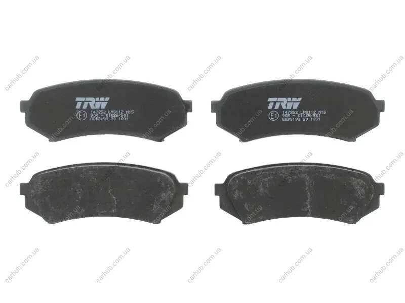 Комплект гальмівних колодок задн, LEXUS LX TOYOTA LAND CRUISER 100 4.2D/4.7 01.98-03.08 TRW GDB3198 (фото 1)