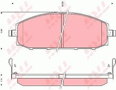 Комплект гальмівних колодок передн, NISSAN PATROL GR V 2.8D-4.8 06.97- TRW GDB3222