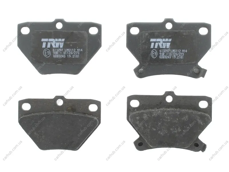 Комплект гальмівних колодок задн, PONTIAC VIBE TOYOTA CELICA, COROLLA, COROLLA VERSO, IST, PRIUS, VIOS / SOLUNA VIOS, YARIS, YARIS VERSO 1.0-2.0D 05.97-12.09 TRW GDB3243 (фото 1)