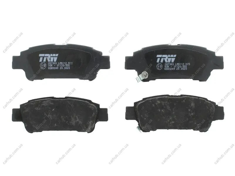 Комплект гальмівних колодок задн, TOYOTA ALPHARD I, AVENSIS VERSO, ISIS, NOAH/VOXY, PREVIA II, SIENNA 1.8-3.5 02.00-08.14 TRW GDB3249 (фото 1)