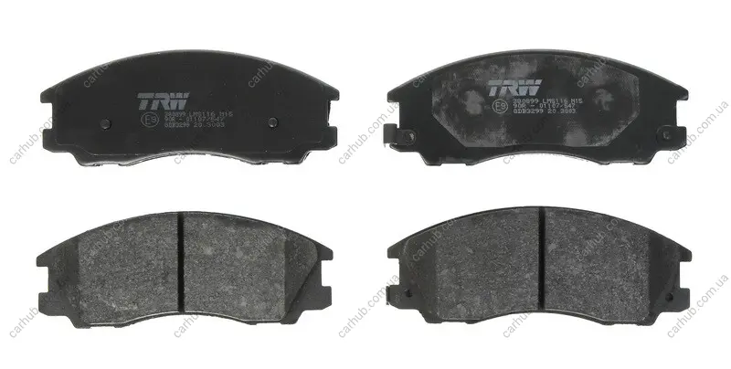 Комплект гальмівних колодок передн, HYUNDAI TERRACAN LEXUS IS II 2.5D/2.9D/3.5 11.01-03.13 TRW GDB3299 (фото 1)