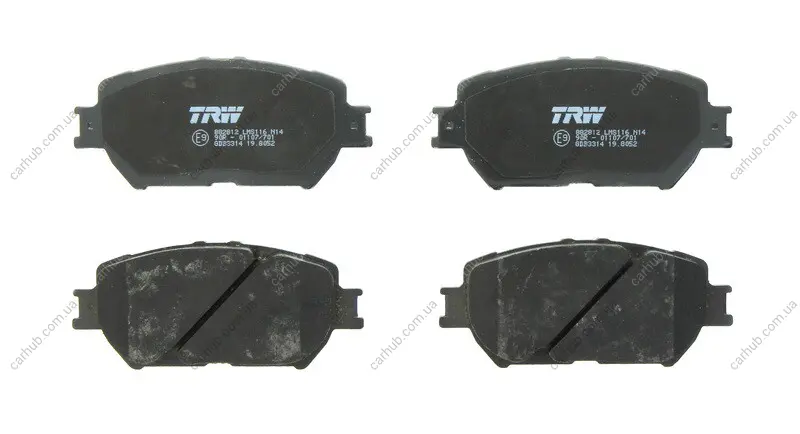 Комплект гальмівних колодок передн, LEXUS GS, IS II TOYOTA CAMRY, LAND CRUISER PRADO, MARK X I 2.0-4.0 08.01-03.13 TRW GDB3314 (фото 1)