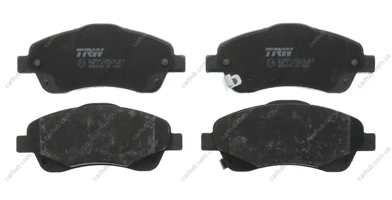 Комплект гальмівних колодок передн, LOTUS EXIGE TOYOTA AVENSIS, COROLLA VERSO 1.6-2.4 10.00-03.09 TRW GDB3336 (фото 1)
