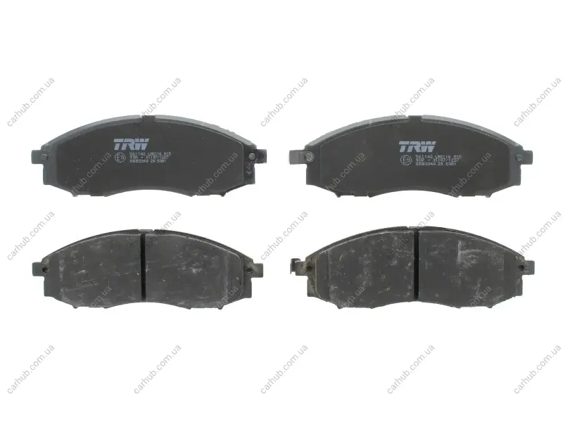 Комплект гальмівних колодок передн, NISSAN NAVARA, PATHFINDER II, PICK UP, PRIMERA 1.6/2.5D/3.2D 06.90- TRW GDB3340 (фото 1)