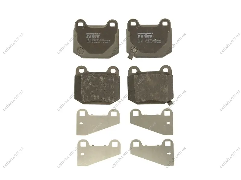 Комплект гальмівних колодок задн, MITSUBISHI LANCER VII NISSAN 350Z SUBARU BRZ, IMPREZA, WRX 2.0/2.5/3.5 12.00- TRW GDB3350 (фото 1)