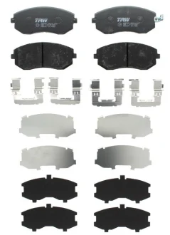 Комплект гальмівних колодок передн (з комплектуючими), SUBARU FORESTER, IMPREZA, LEGACY IV, LEGACY V, OUTBACK, TRIBECA, XV 1.5-3.6 12.00- TRW GDB3371