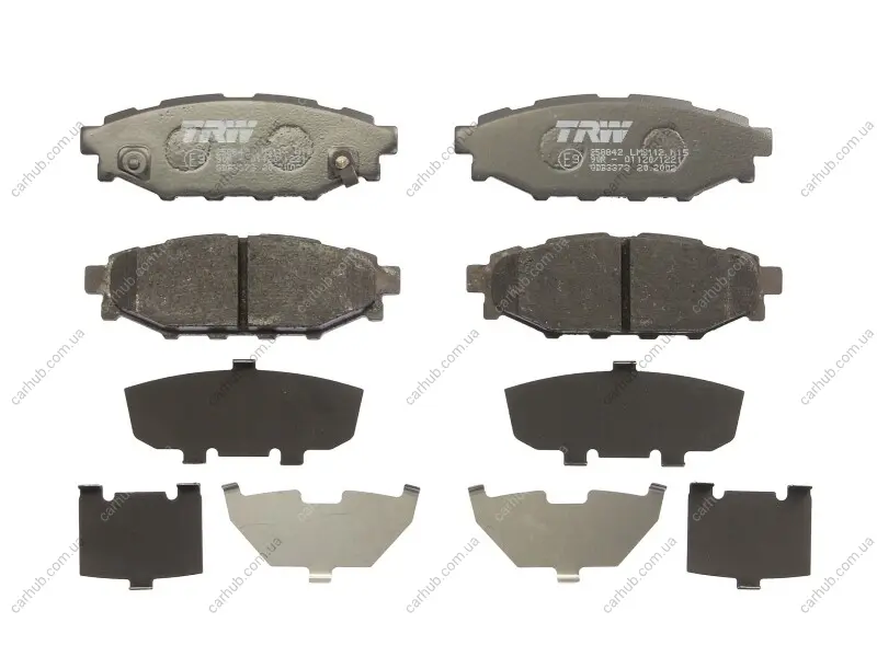 Комплект гальмівних колодок задн, SUBARU BRZ, FORESTER, IMPREZA, LEGACY IV, LEGACY V, OUTBACK, XV TOYOTA GT 86 1.5-3.6 11.01- TRW GDB3373 (фото 1)