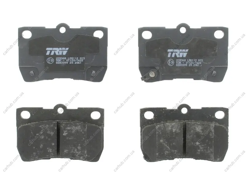 Комплект гальмівних колодок задн, LEXUS GS, IS C, IS II, IS III TOYOTA CROWN, MARK X I, MARK X II 2.2D-4.6 09.03- TRW GDB3399 (фото 1)