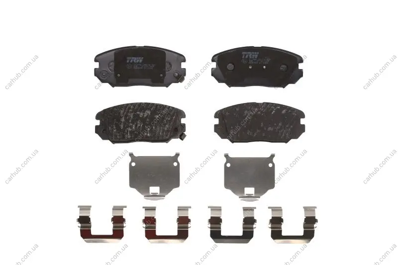 Комплект гальмівних колодок передн (з комплектуючими), HONDA CIVIC VIII HYUNDAI GRANDEUR, SONATA V, TUCSON KIA MAGENTIS II, OPIRUS, SPORTAGE II 1.6-3.8 06.04-05.13 TRW GDB3409 (фото 1)