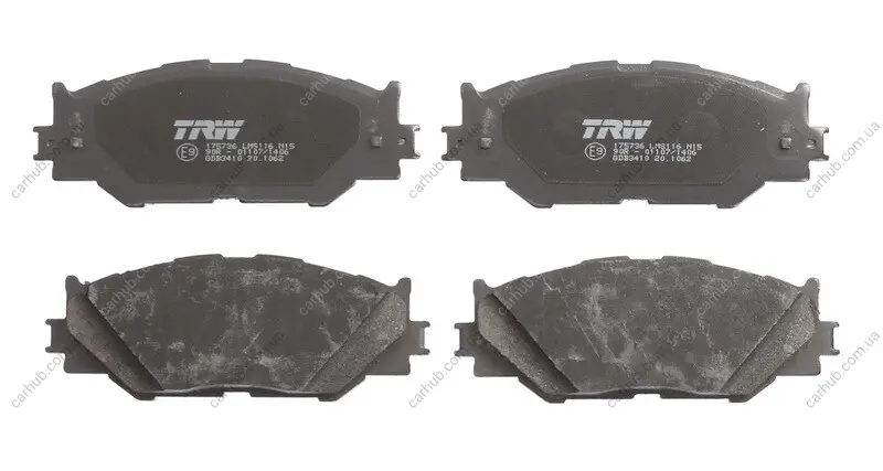 Комплект гальмівних колодок передн, LEXUS IS C, IS II, IS III 2.2D-3.5 08.05-09.20 TRW GDB3410 (фото 1)